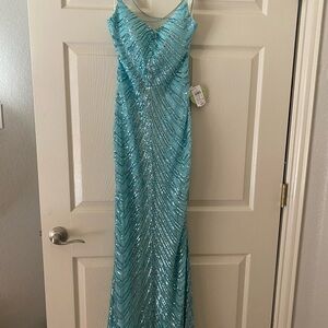 Windsor Turquoise Sequin Maxi Dress